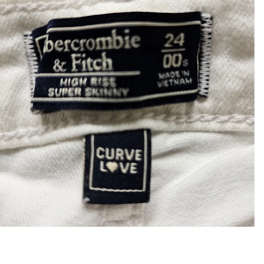 Abercrombie & Fitch Curve Love Super Skinny Jeans Womens 24/00S White High Rise